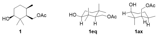 conformers of a geranyl acetate cyclization product